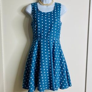 Anthropologie Polka Dot Cutout Back Skater Dress